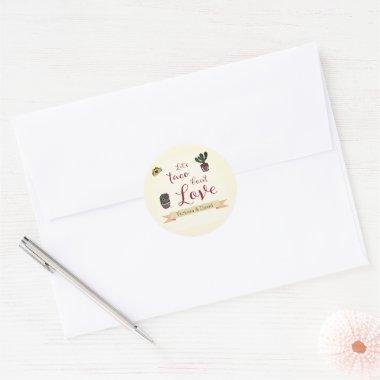 Let's Taco 'bout Love Fiesta Theme   Classic Round Sticker