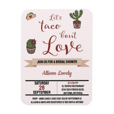 Let's Taco 'bout Love Mexican Theme Bridal Shower Magnet