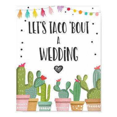 Let's Taco Bout Wedding Cactus Fiesta Table Sign