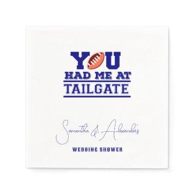 Let's Tailgate Celebrate Blue Bridal Couple Shower Napkins