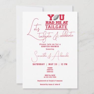Let's Tailgate & Celebrate Couples Wedding Shower Invitations
