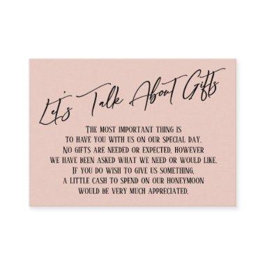 Let's Talk About Gifts Handwriting Blush Pink Enclosure