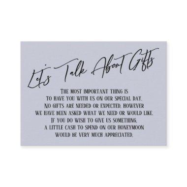 Let's Talk About Gifts Handwriting Dusty Blue Enclosure