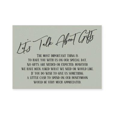 Let's Talk About Gifts Handwriting Sage Green Enclosure