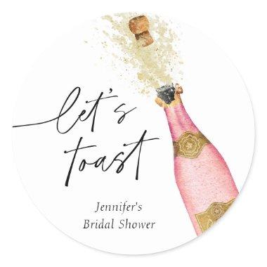 Let's Toast Pink  Classic Round Sticker