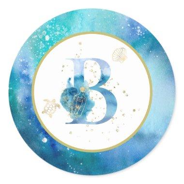 *~* LETTER B - Beach Nautical Envelope Sticker