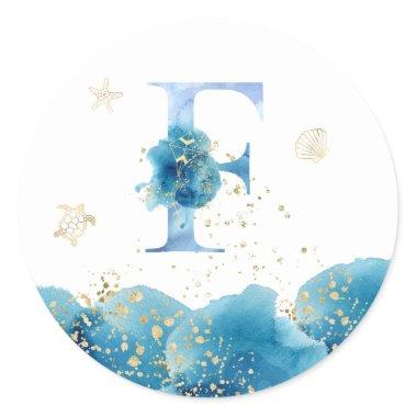 *~* LETTER F - Sea Ocean Beach Envelope Sticker