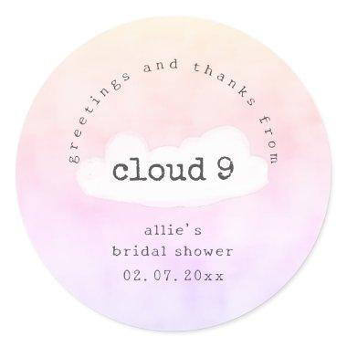Letter from Cloud 9 Fun Bridal Shower Thank You Classic Round Sticker