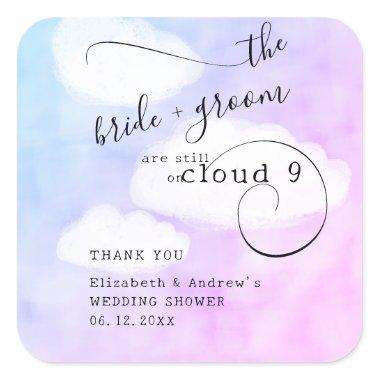 Letter from Cloud 9 Humor Wedding Shower Thank You Square Sticker