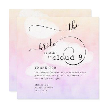 Letter from Cloud 9 Humorous Pink Bridal Shower Thank You Invitations