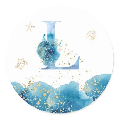 *~* LETTER L - Sea Ocean Beach Envelope Sticker