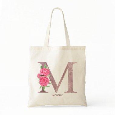 Letter M Personalized name monogram bridesmaid Tote Bag