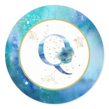 *~* LETTER Q - Nautical Beach Envelope Sticker