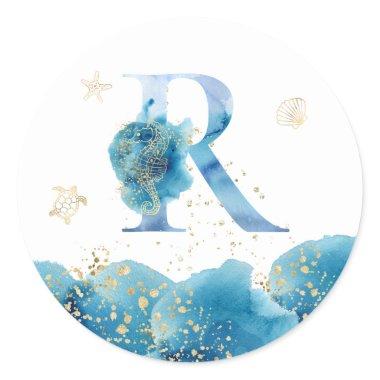 *~* LETTER R - Sea Ocean Beach Envelope Sticker