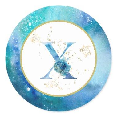*~* LETTER X - Beach Nautical Envelope Sticker