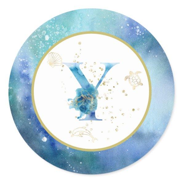 *~* LETTER Y - Nautical Beach Envelope Sticker