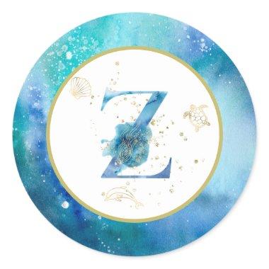 *~* LETTER Z - Nautical Beach Envelope Sticker