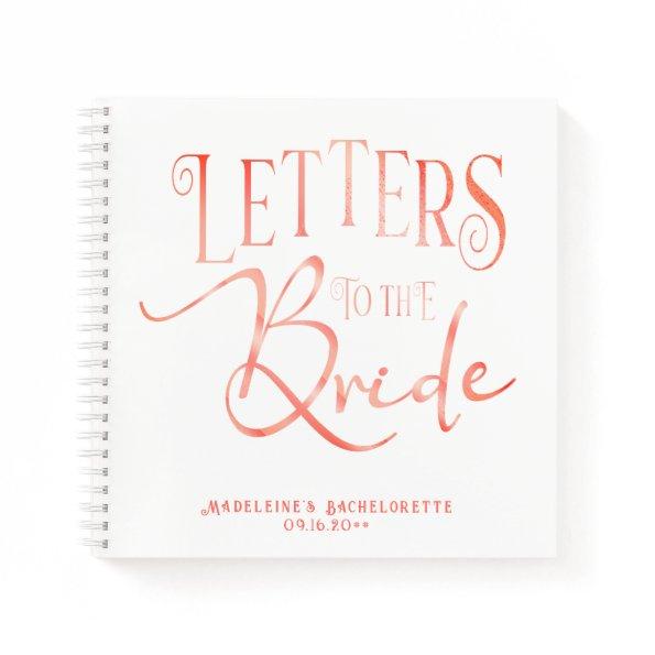 Letters To The Bride Shower Bachelorette Guestbook Notebook