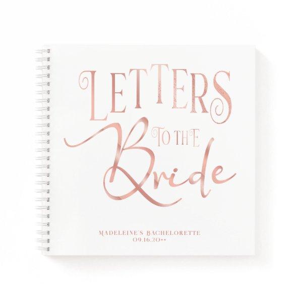 Letters To The Bride Shower Bachelorette Guestbook Notebook