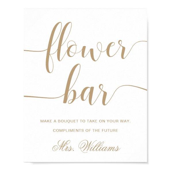 Leyton Gold Modern Minimal Flower Bar Sign