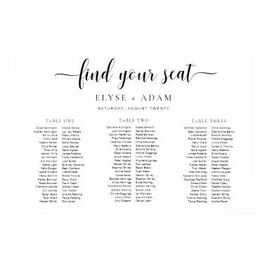 Leyton Minimal 3 Banquet Table Seating Chart