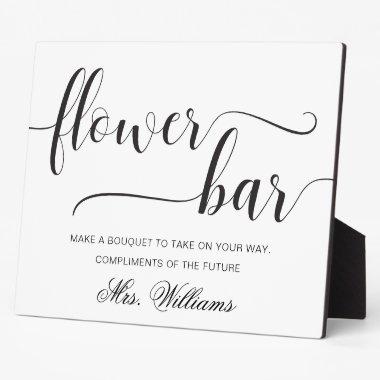 Leyton Modern Minimal Flower Bar Sign Plaque