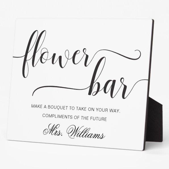 Leyton Modern Minimal Flower Bar Sign Plaque