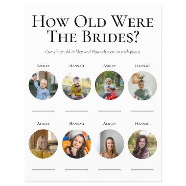 LGBTQ How Old Were The Brides Photo Shower Game Flyer