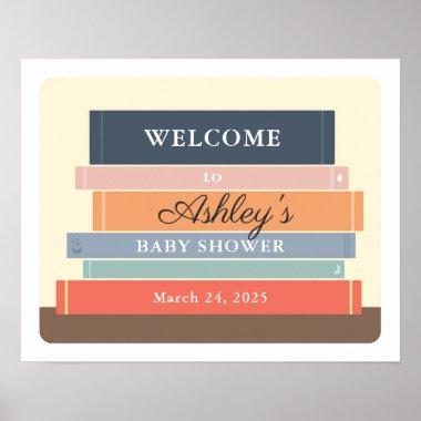 Library Book Themed Baby Shower Welcome Sign