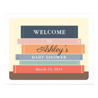 Library Book Themed Baby Shower Welcome Sign