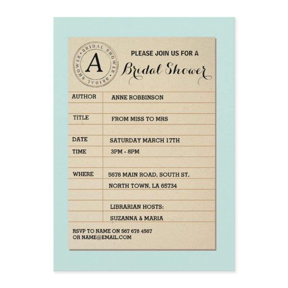 Library  Book  Book Party Invite