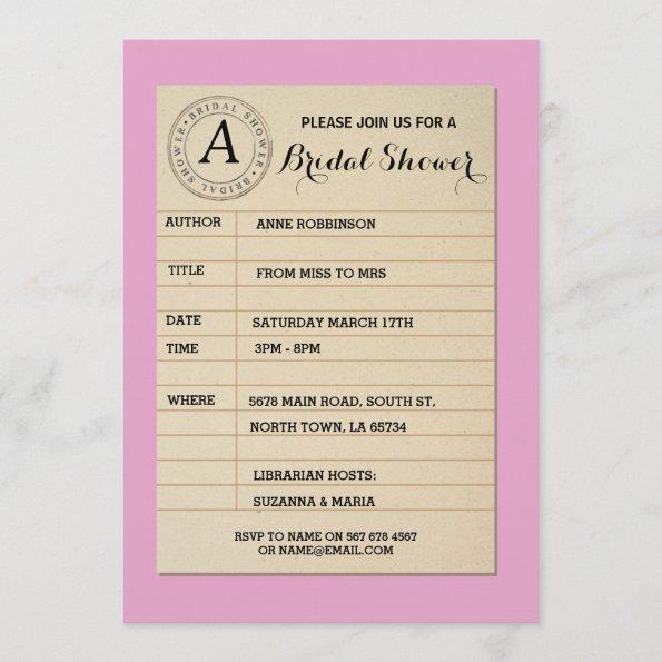 Library  Book  Book Party Invite