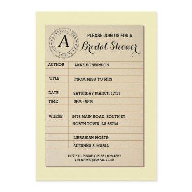 Library Invitations Book Bridal Shower Book Party Invite