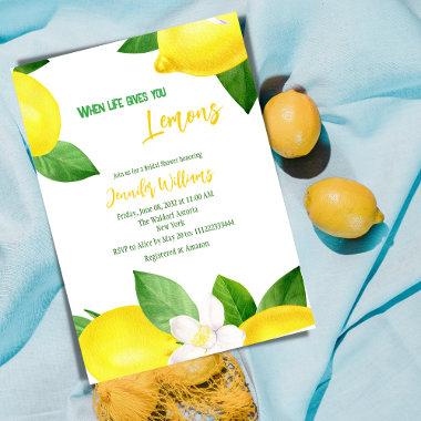 Life Gives Lemons Fun Citrus Summer Bridal Shower Invitations