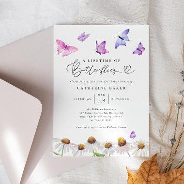 Lifetime Of Butterflies Bridal Shower Invitations