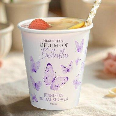 Lifetime of Butterflies Lavender  Paper Cups