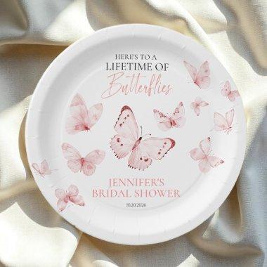 Lifetime of Butterflies Pink Blush  Paper Plates