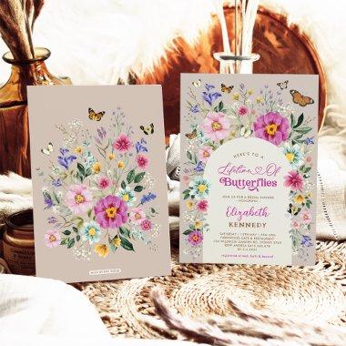 Lifetime of Butterflies Wildflower Bridal Shower Invitations