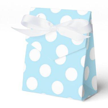 Light Baby Blue & White Polka Dots Party Favor Boxes