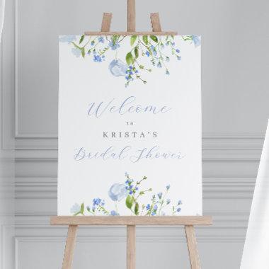 Light Blue Floral  Welcome Foam Board