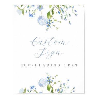 Light Blue Floral Custom Editable Digital Download Poster