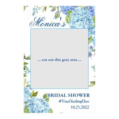 Light Blue Hydrangea Bridal Shower Photo Prop Poster