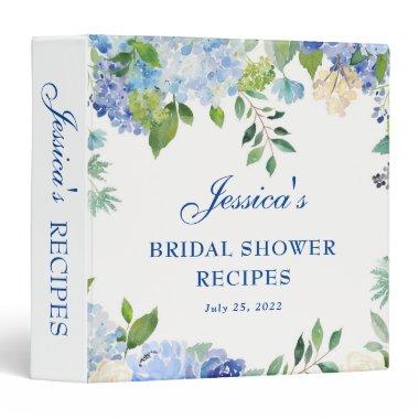 Light Blue Hydrangea Bridal Shower Recipe Binder