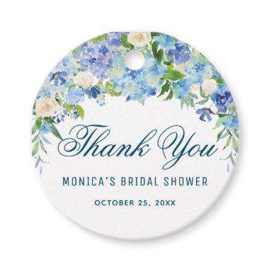 Light Blue Hydrangea Bridal Shower Thank You Favor Tags