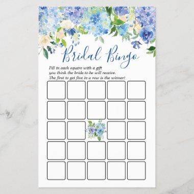 Light Blue Hydrangeas Floral Bridal Shower Game