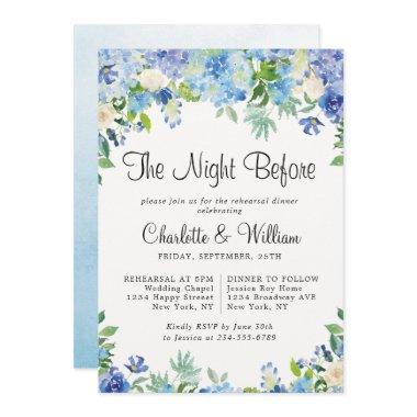 Light Blue Hydrangeas Floral Chic Rehearsal Dinner