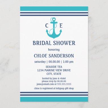 Light Blue Nautical Bridal Shower Invitations