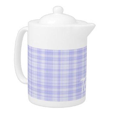 Light Blue Plaid Teapot