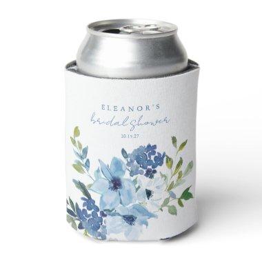 Light Blue Watercolor Floral  Custom Can Cooler