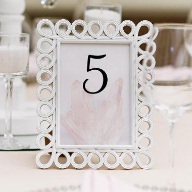 Light Blush Pink Crystals Table Number